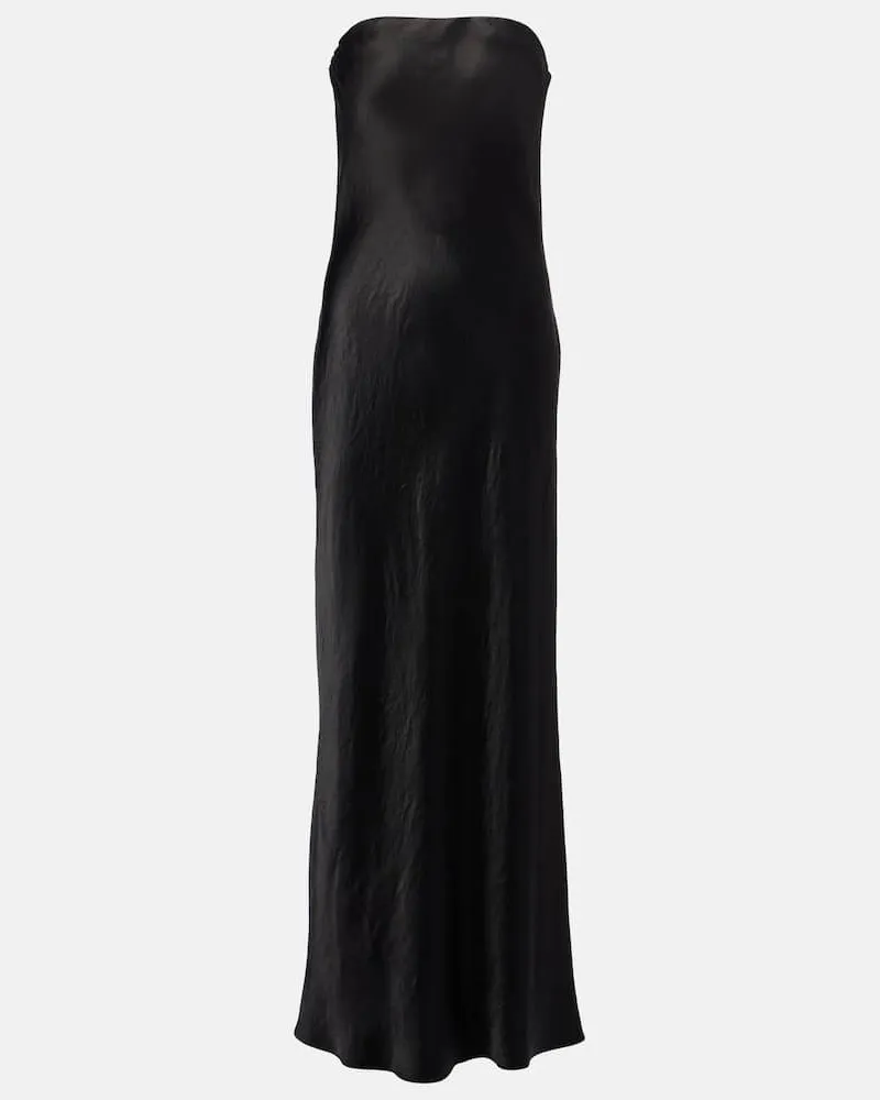 Vince Robe aus Satin Schwarz
