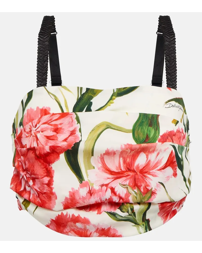 Dolce & Gabbana Cropped-Top aus einem Seidengemisch Multicolor