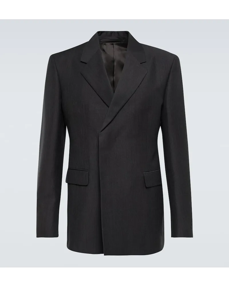 Prada Blazer aus Mohair und Wolle Grau