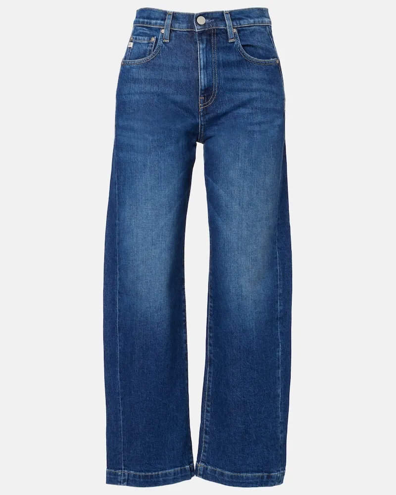 Adriano Goldschmied High-Rise Barrel Jeans Hattie Crop Blau