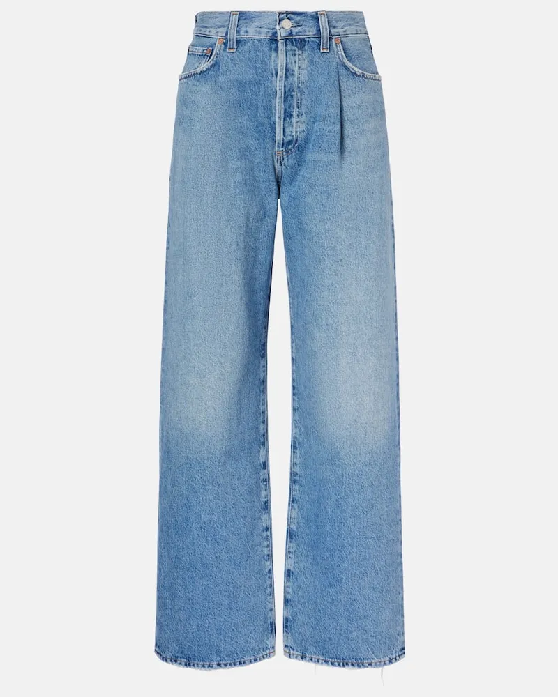 AGOLDE Mid-Rise Wide-Leg Jeans Franka Blau