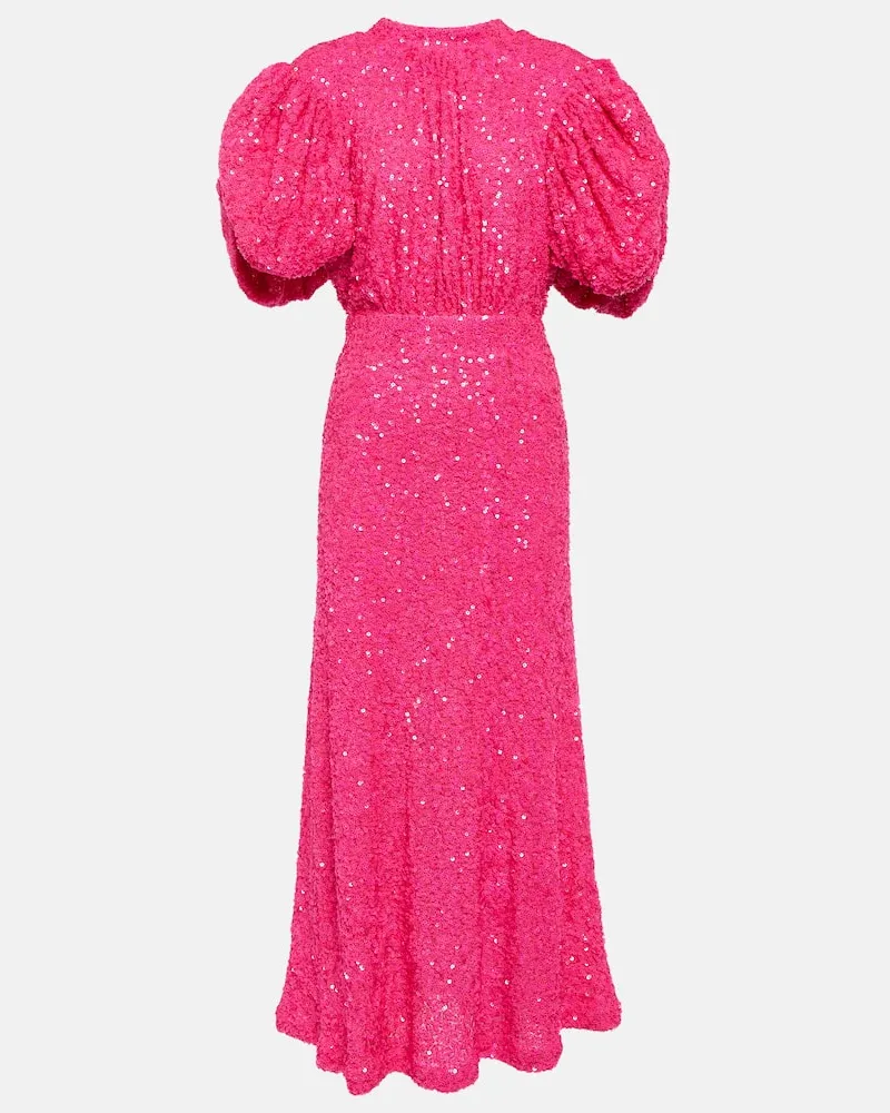 ROTATE Birger Christensen Maxikleid mit Pailletten Rosa