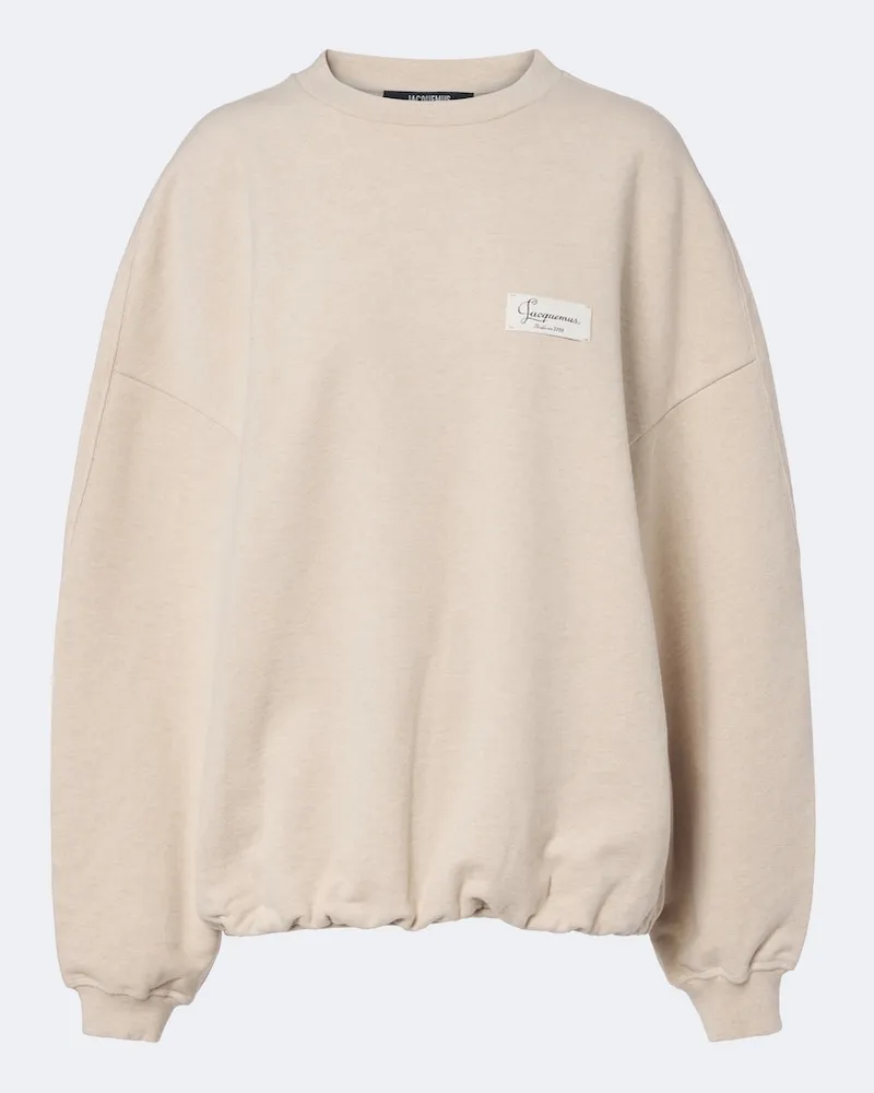 Jacquemus Oversize Sweatshirt Corso aus Baumwollfleece Beige