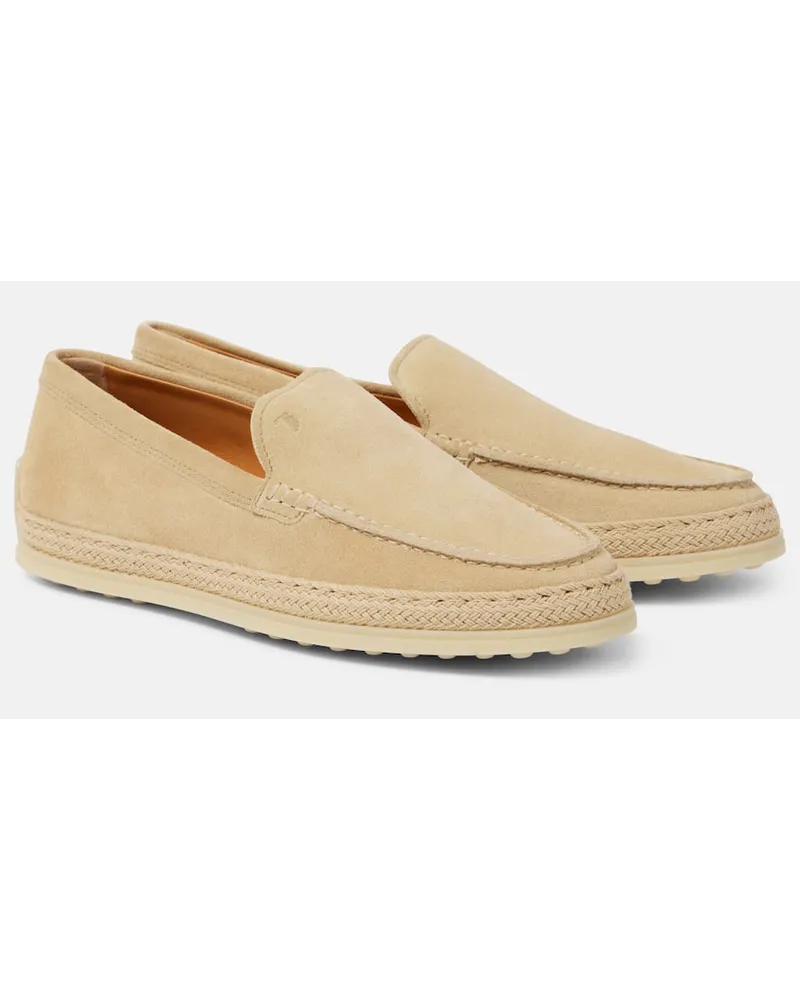 TOD'S Espadrilles aus Veloursleder Beige