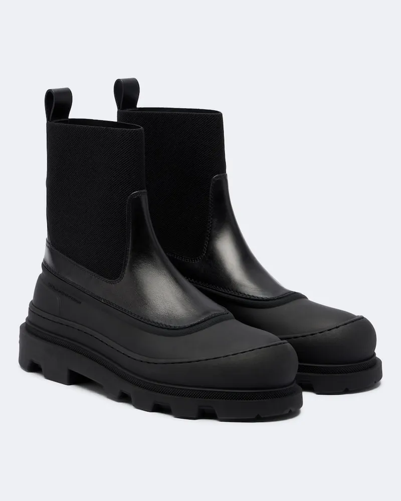 Moncler Ankle Boots Vera aus Leder Schwarz