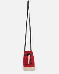 Loro Piana Bucket-Bag Sailor Mini aus Canvas Rot