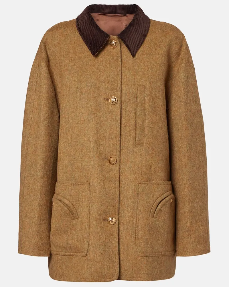 Blazé Milano Blazé Milano Jacke aus Schurwolle mit Cord Grün