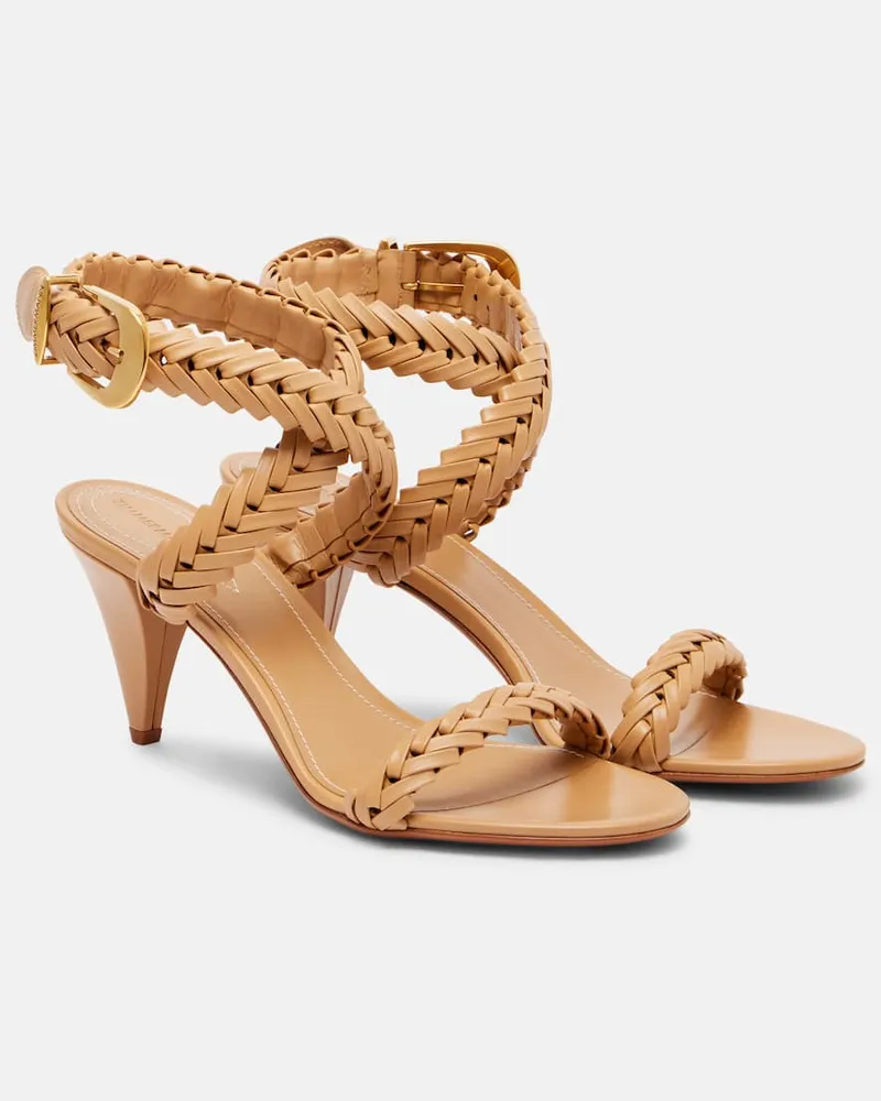 Zimmermann Sandalen Helix 75 aus Leder Beige