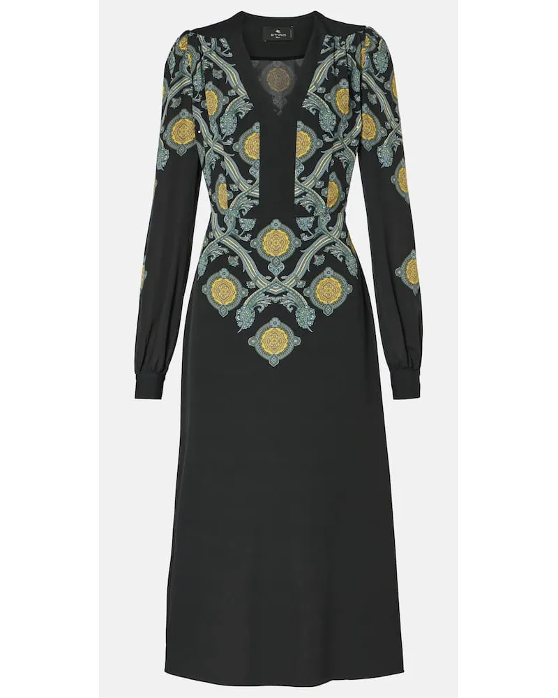 Etro Bedrucktes Midikleid Schwarz
