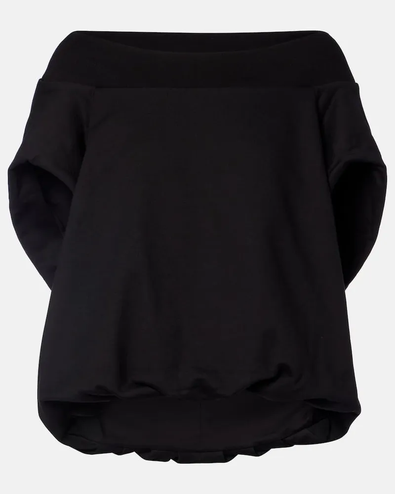 Dries van Noten Sweatshirt Cocoon aus Baumwoll-Jersey Schwarz