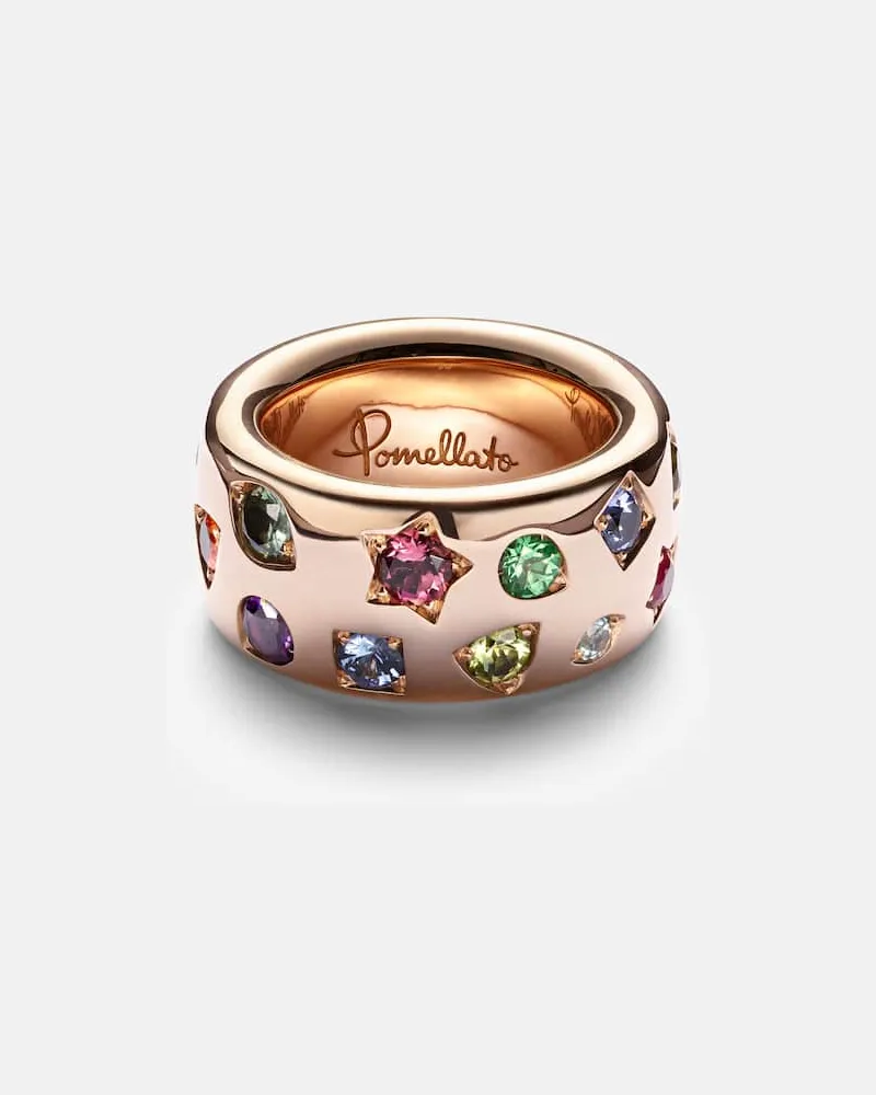 Pomellato Ring Iconica Large aus 18kt Roségold mit Edelsteinen Multicolor