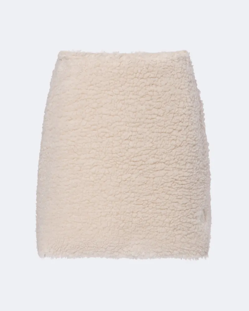 Moncler Minirock aus Teddyfleece Beige