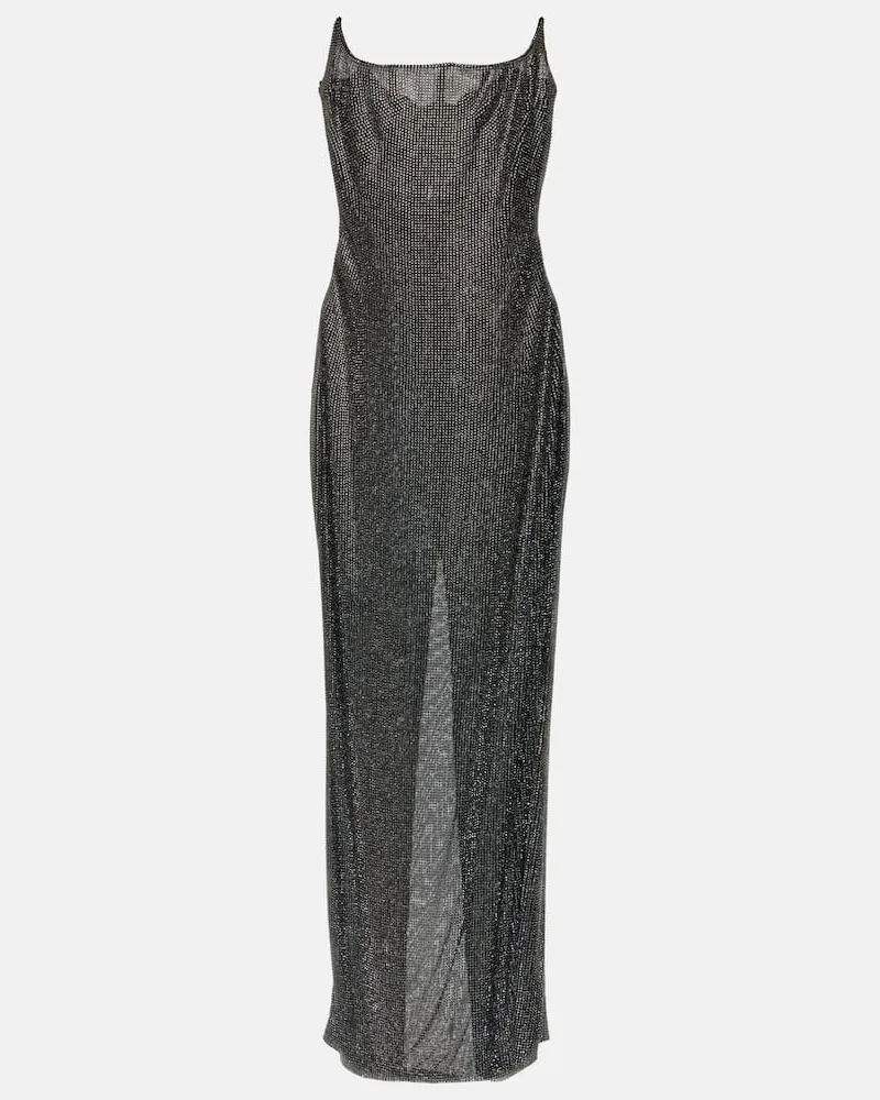 Giuseppe di Morabito Verzierte Robe aus Mesh Schwarz