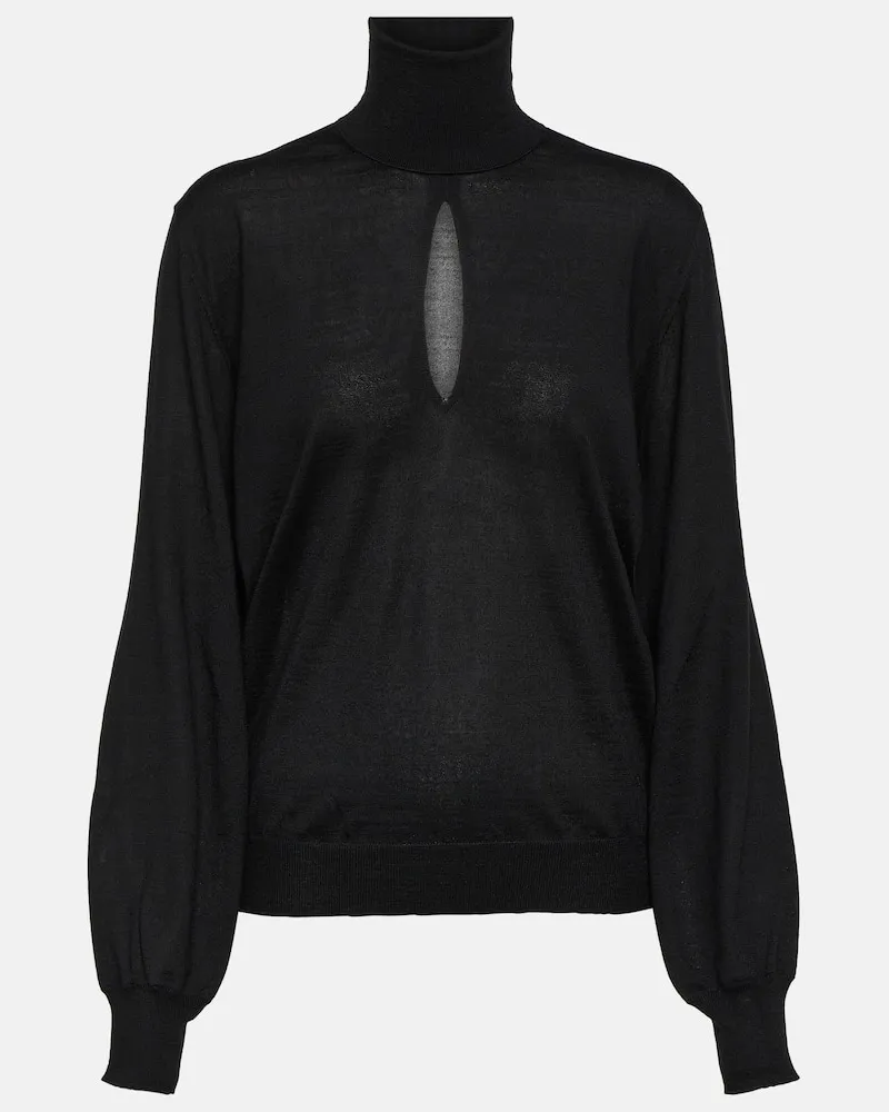 Tom Ford Rollkragenpullover aus Kaschmir und Seide Schwarz