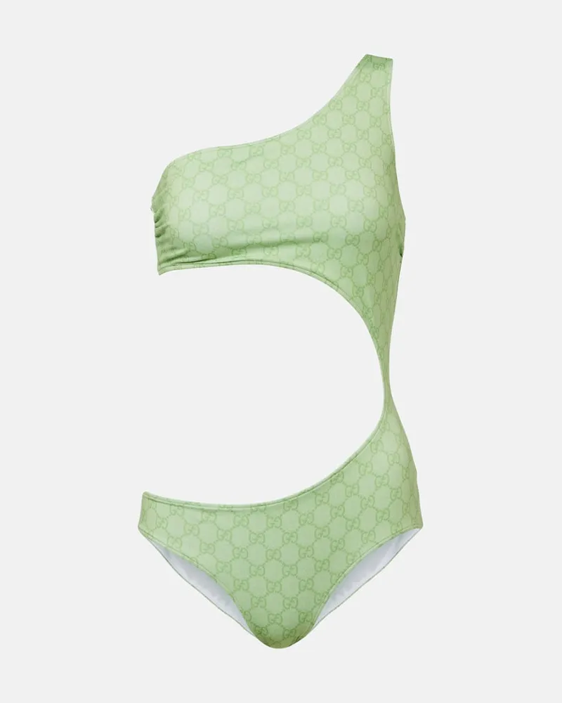 Gucci Bedruckter Badeanzug GG Grün