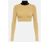 Cropped-Pullover aus Lamé