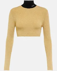 Prada Cropped-Pullover aus Lame Gold