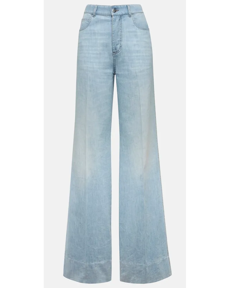 Bottega Veneta High-Rise Wide-Leg Jeans Blau