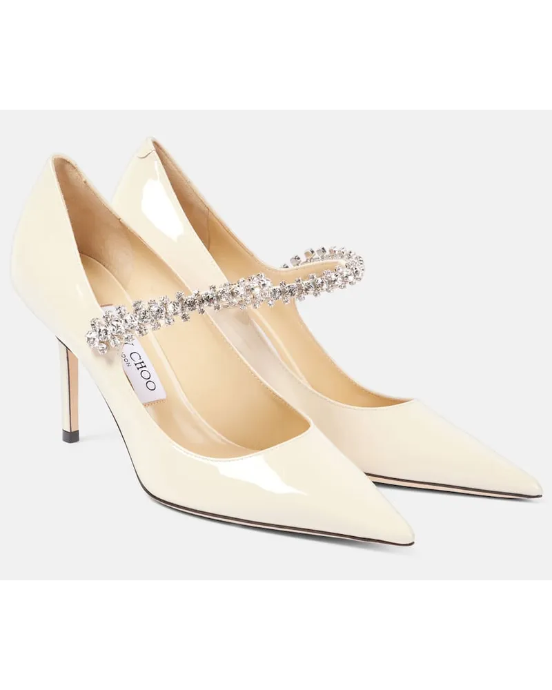 Jimmy Choo Verzierte Pumps Bing aus Lackleder Weiss