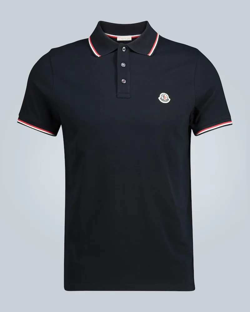 Moncler Poloshirt mit Logo Blau