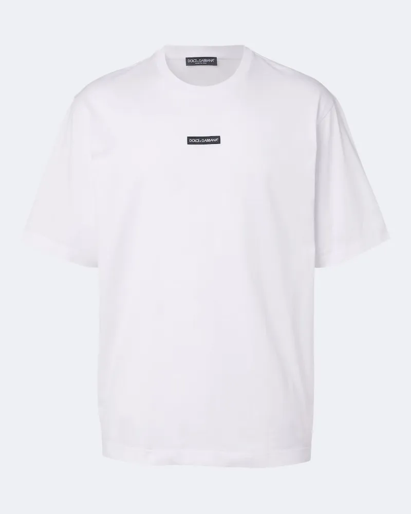 Dolce & Gabbana T-Shirt aus Baumwoll-Jersey Weiß