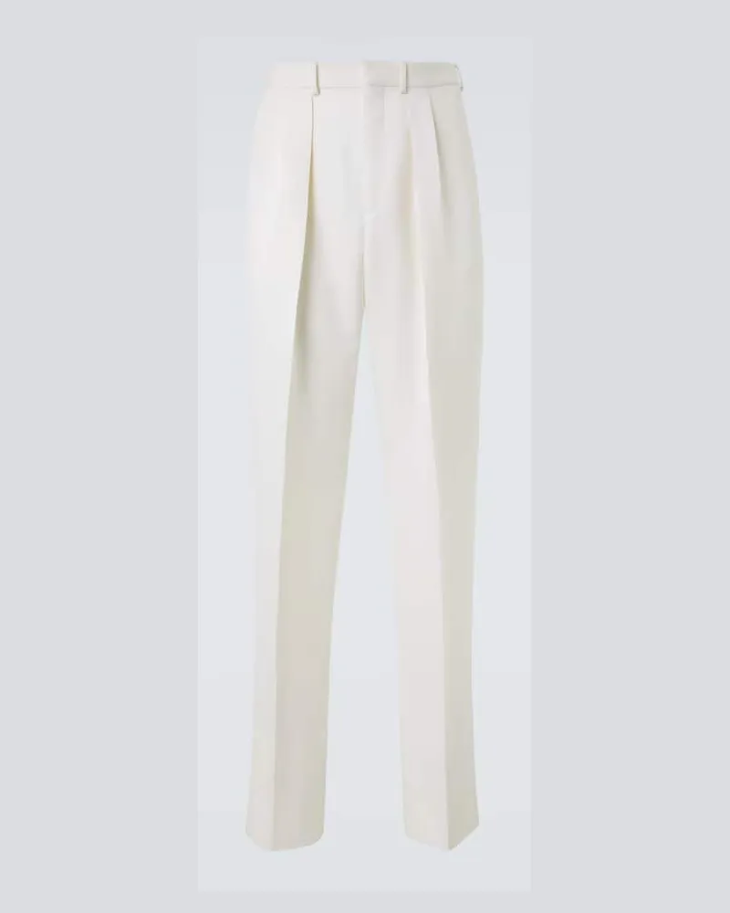 Tom Ford Anzughose aus Wolle und Seide Weiß