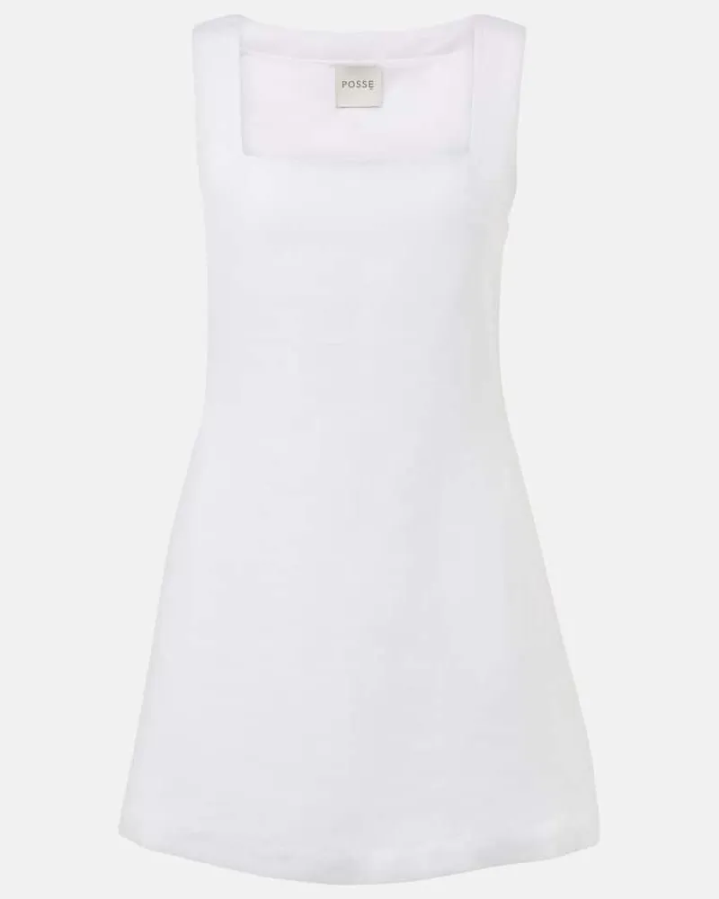 Posse Minikleid Alice aus Leinen Weiß