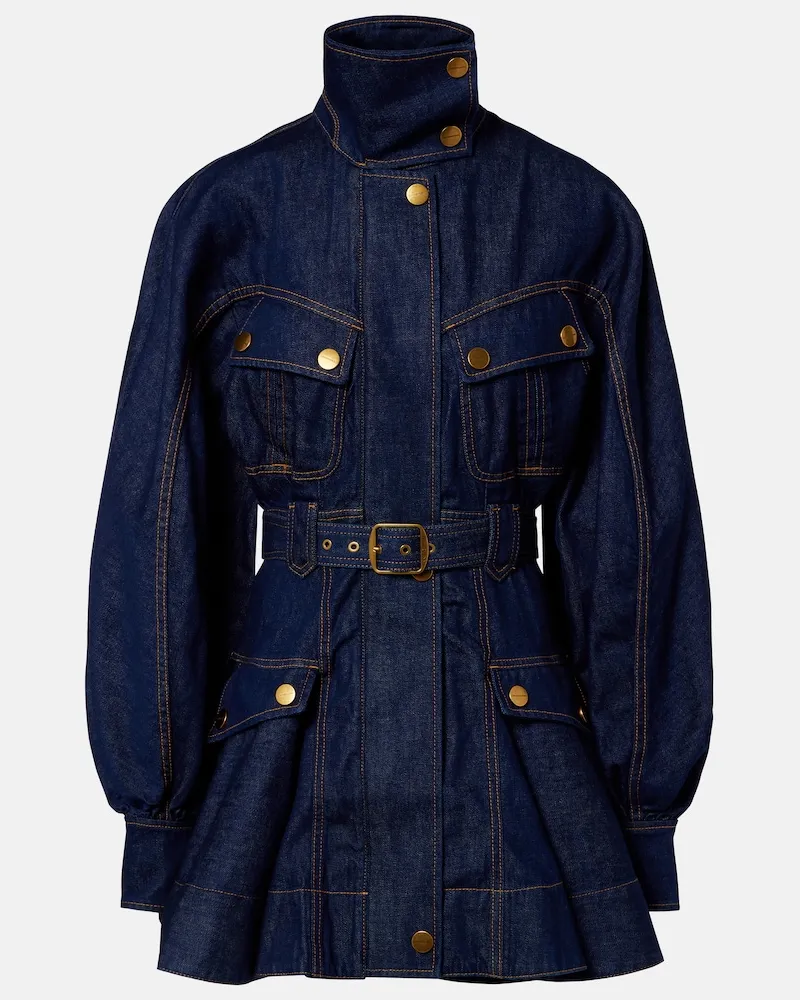 Zimmermann Minikleid Luna aus Denim Blau