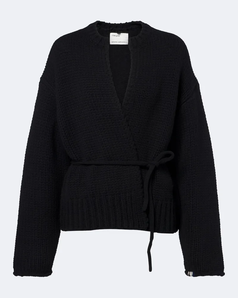 extreme cashmere Cardigan N°384 Ginza aus Kaschmir Schwarz