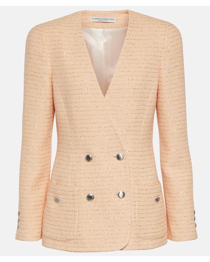 Alessandra Rich Jacke aus Boucle Gelb