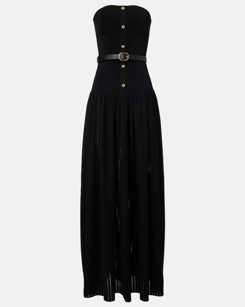 Self-Portrait Maxikleid aus Strick Schwarz