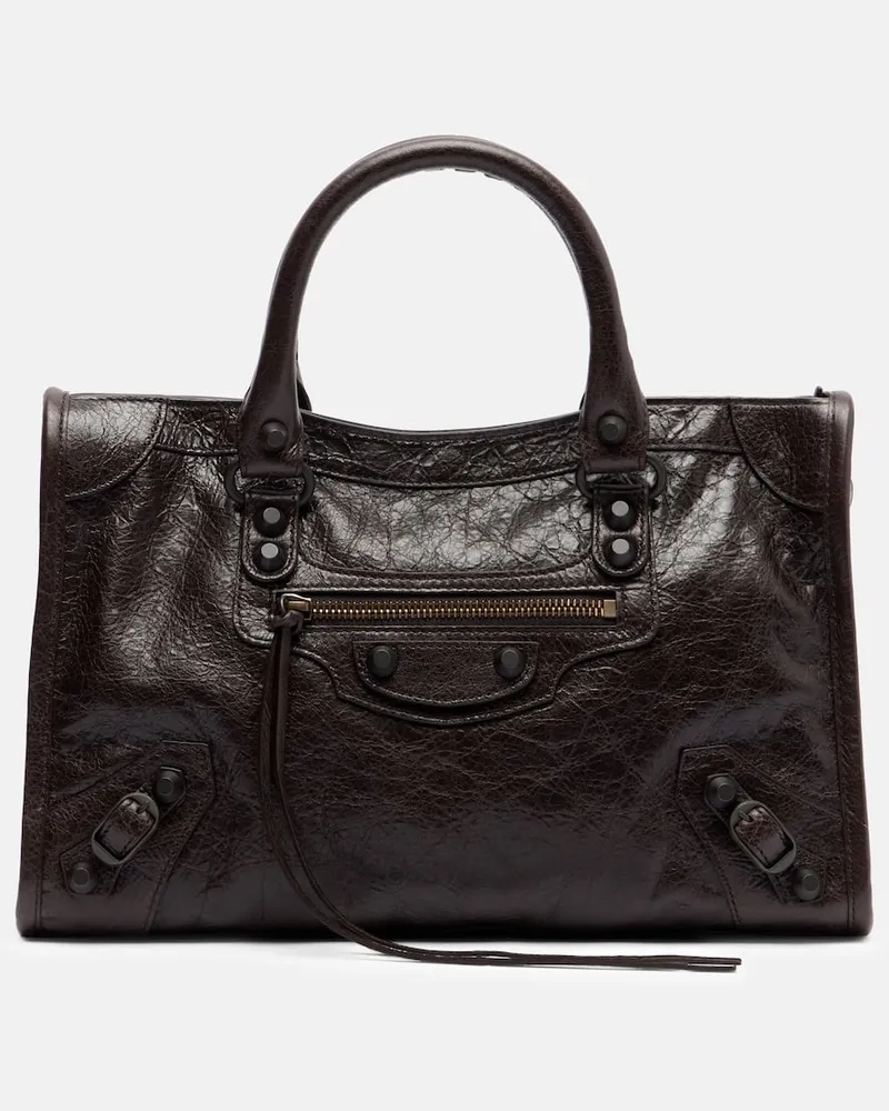 Balenciaga Tote Bag Le City Small aus Leder Braun