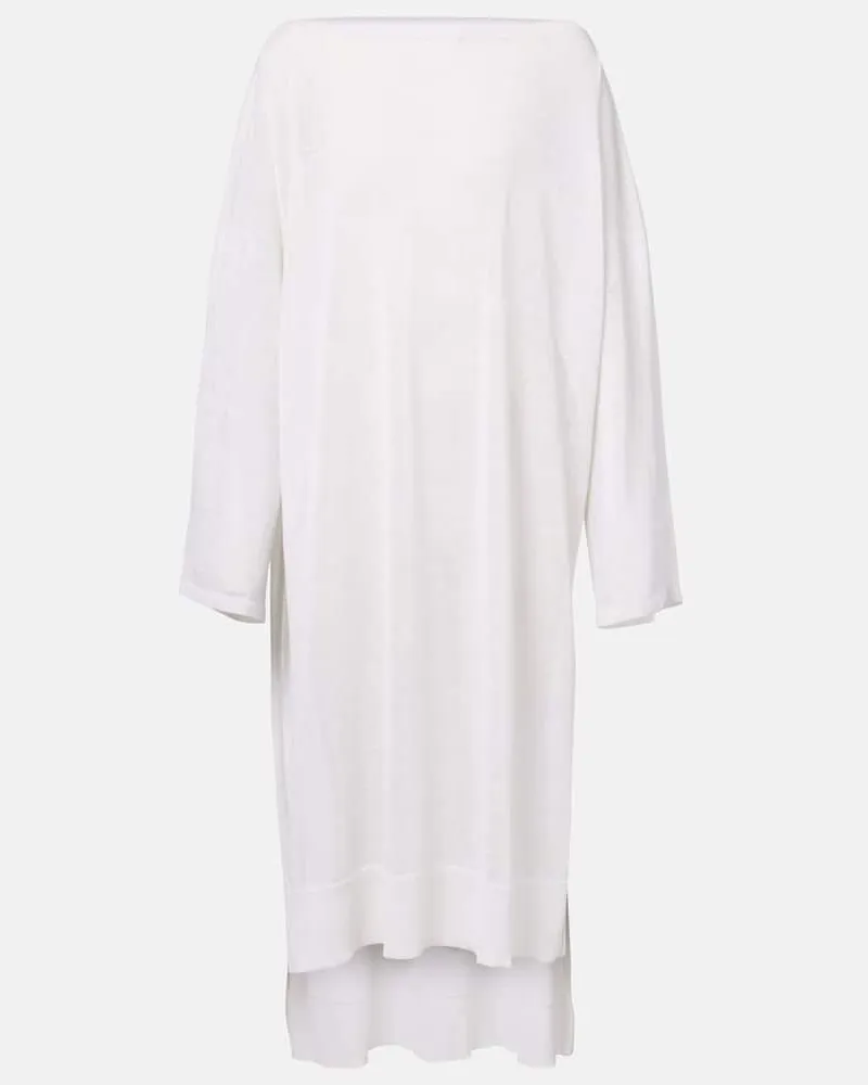 Alaïa Alaïa Kaftan aus Leinen und Seide Weiß