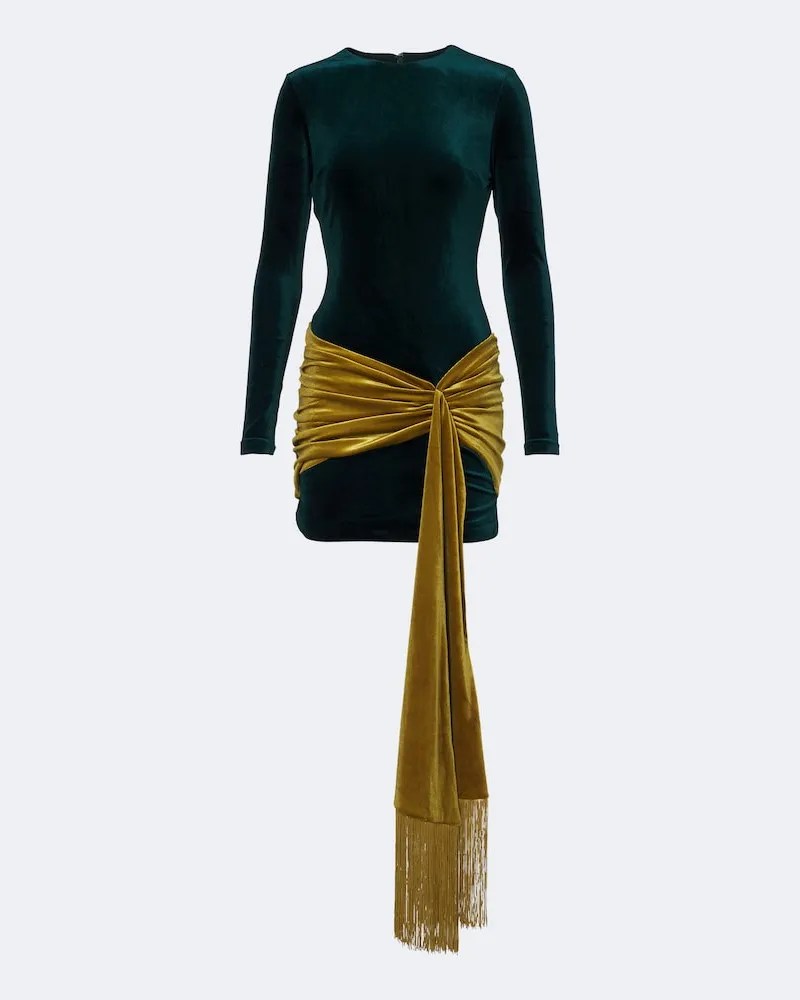 Retrofête Retrofête Minikleid Jackson aus Samt Grün