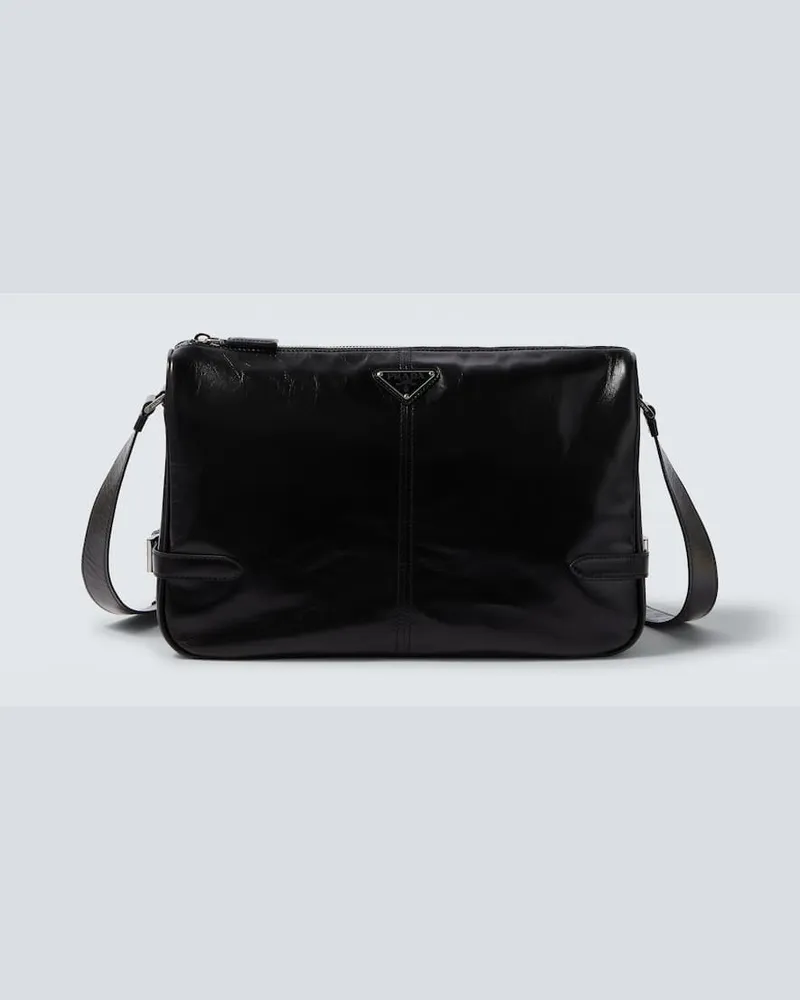 Prada Crossbody Bag aus Leder Schwarz