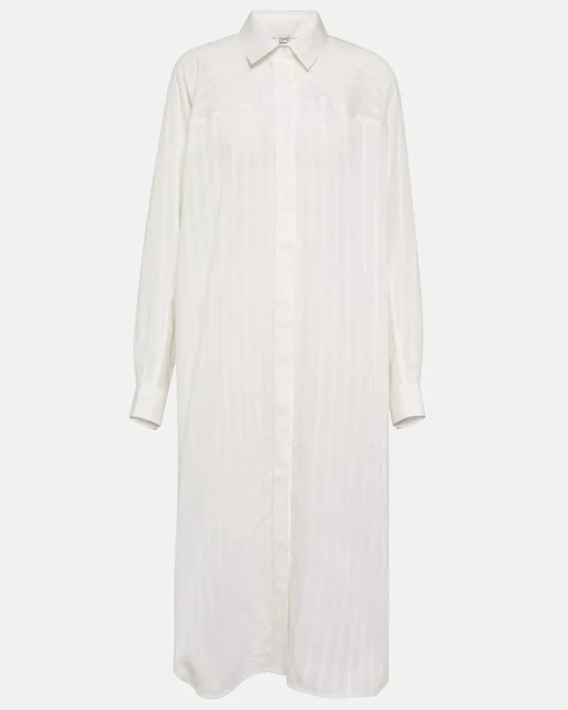 Totême Hemdblusenkleid aus Jacquard Weiß