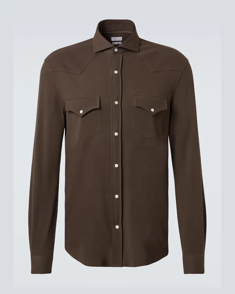 Brunello Cucinelli Hemd aus Baumwolle Braun