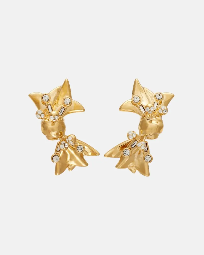 Oscar de la Renta Clip-Ohrringe mit Kristallen Gold
