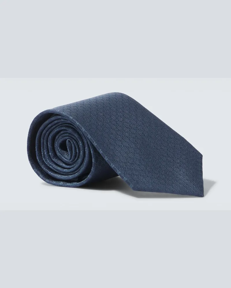 Gucci Krawatte GG aus Seiden-Jacquard Blau