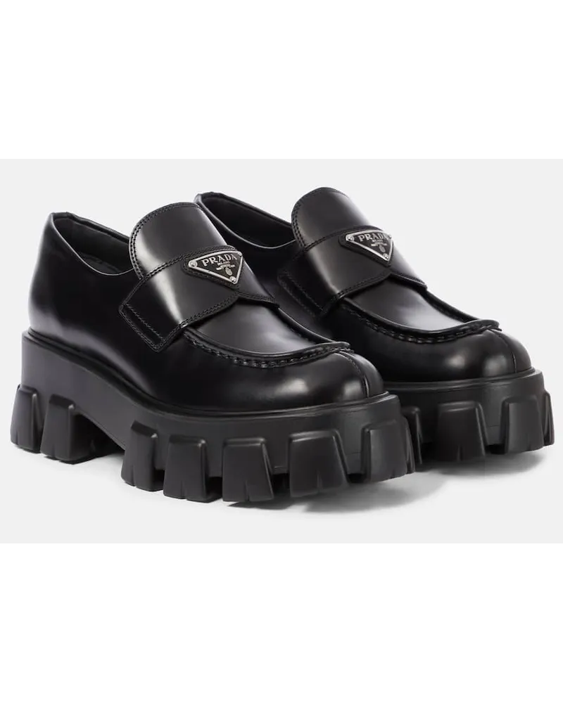 Prada Slip-Ons aus Leder Schwarz