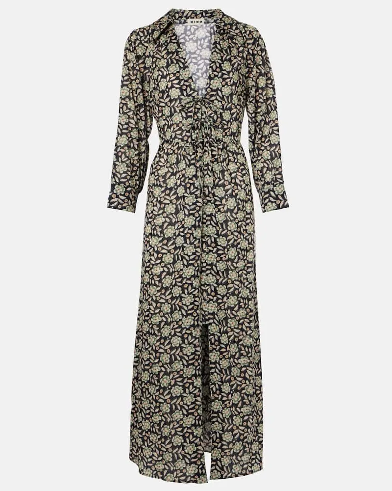 RIXO Midikleid Franchi aus Baumwolle Grün