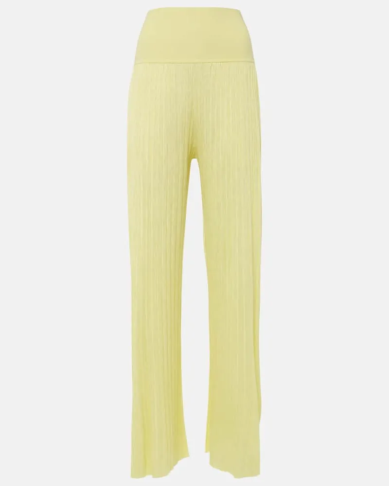 Alaïa Alaïa Gerade High-Rise-Hose aus Jersey Gelb
