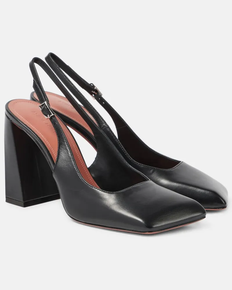 Amina Muaddi Slingback-Pumps Charlotte aus Leder Schwarz