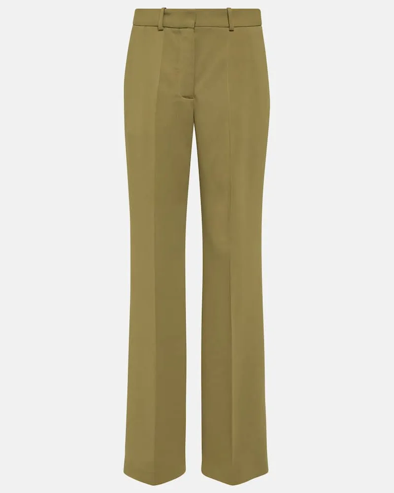 Joseph Weite Mid-Rise-Hose Morissey aus Cady Grün