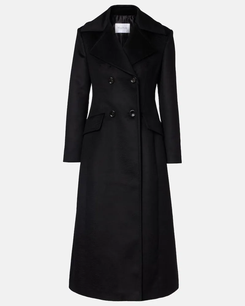 Max Mara Mantel Lepanto aus Kamelhaar Schwarz