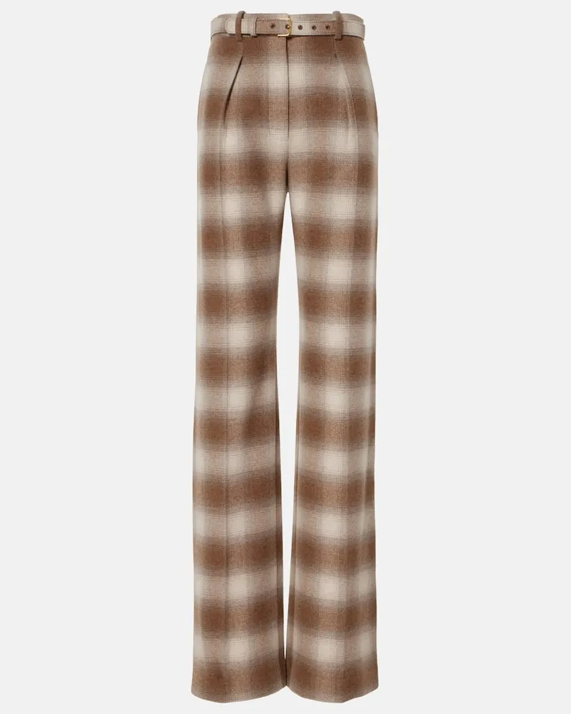 Loro Piana Weite Hose Edward aus Flanell Braun