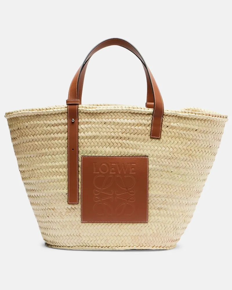 Loewe Tote Bag Anagram Large mit Leder Beige