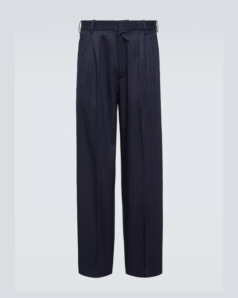 Kenzo Hose aus Baumwolle und Leinen Blau