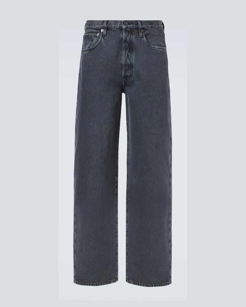 Prada High-Rise Wide-Leg Jeans Schwarz