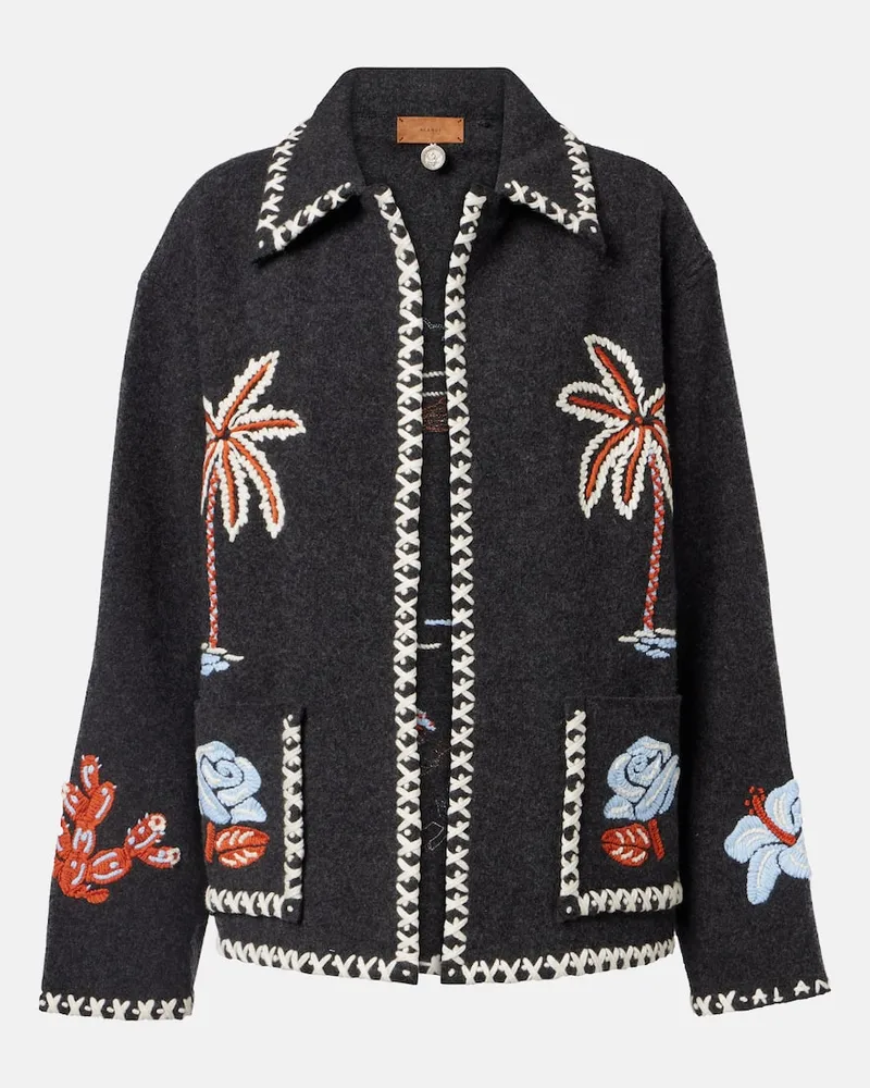 Alanui Jacke Remember Me aus Schurwolle Grau